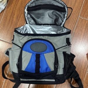 Gray and Blue Men’s Insulated Cooler Backpack